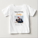 HAPPY BIRTHDAY DADDY BABY CLOTHES CUSTOM PHOTO BABY T-Shirt<br><div class="desc">"Happy Birthday Daddy" baby clothes collection, designed to make your little one's daddy's birthday even more special! These adorable and charming outfits are perfect for celebrating and creating lasting memories with the best dad in the world. Tag : fathers day, daddy, best dad ever, birthday, dad, best dad, happy fathers...</div>