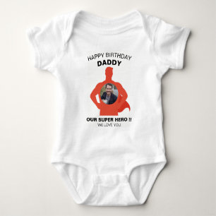 HAPPY BIRTHDAY DADDY BABY CLOTHES CUSTOM PHOTO BODYSUIT
