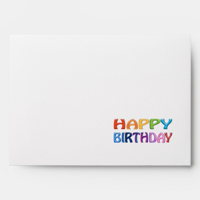 happy Birthday Daddy - Happy Colourful Envelope (Front)