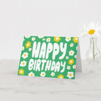 HAPPY BIRTHDAY Daisies Bubble Letters CUSTOM Bday
