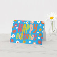 HAPPY BIRTHDAY Daisies Bubble Letters CUSTOM Bday 