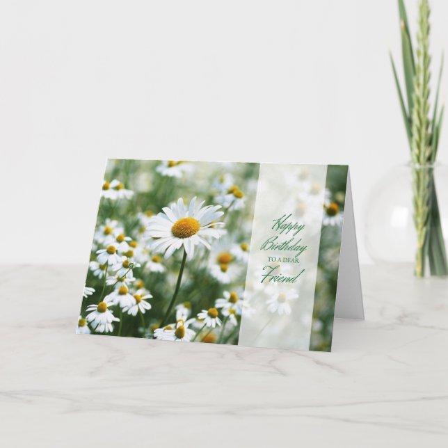 Happy Birthday Daisies for a Dear Friend Card (Front)