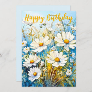 Happy Birthday Daisies  Holiday Card