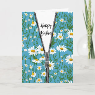 Happy Birthday Daisies with Zipper Card
