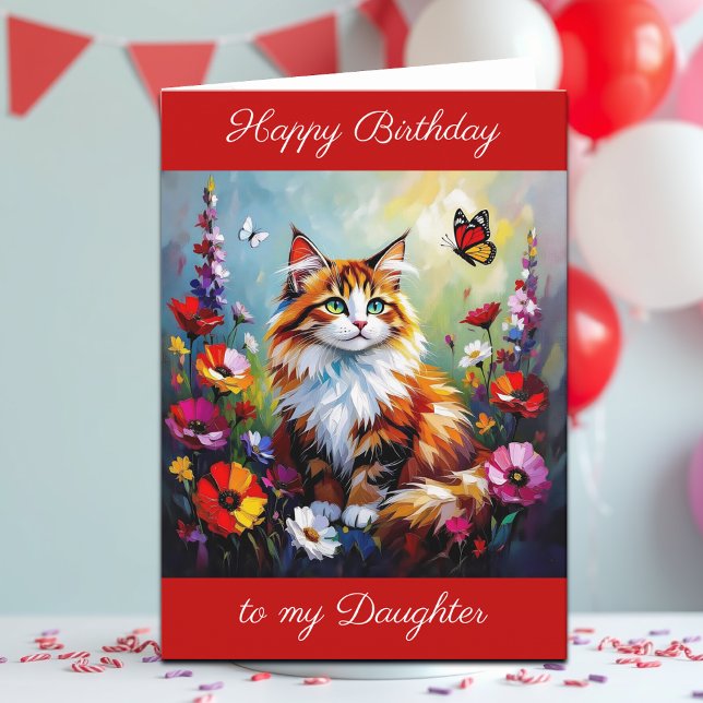  Happy Birthday Daughter | Cute Cat   Card (Creator Uploaded)
