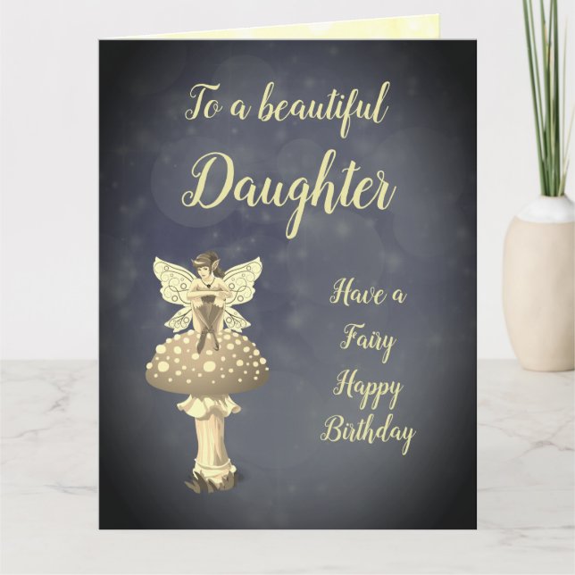 Happy Birthday Daughter Fairy design Card (Front)