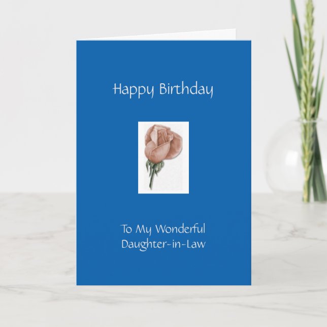 Happy Birthday Daughter-in-Law - Rose Card (Front)