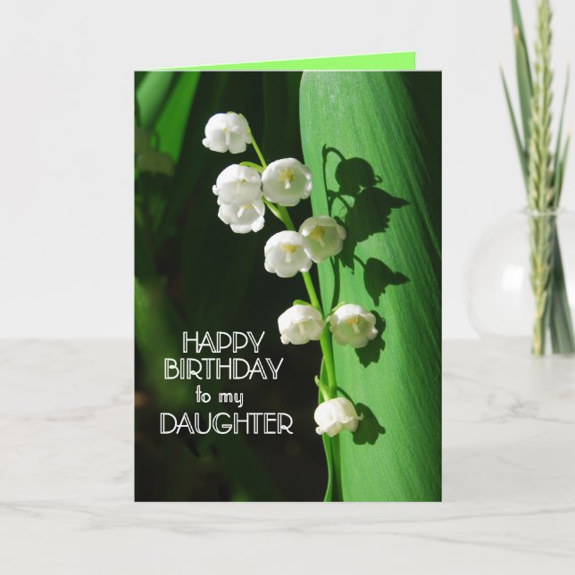 Happy Birthday Daughter Lily of the Valley Card (Front)