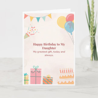 Happy Birthday Daughter Party Card