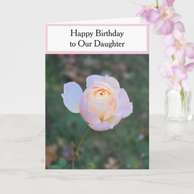 Happy Birthday Daughter Pastel Pink Roses Card (Orchid)