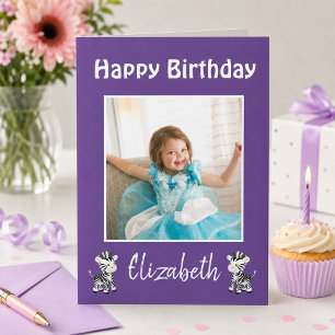 Happy Birthday Daughter Photo Purple Holiday Card