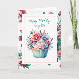 Happy Birthday Daughter Shabby Chic Floral Card