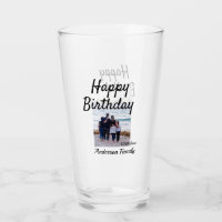 Happy birthday day photo family name elegant class