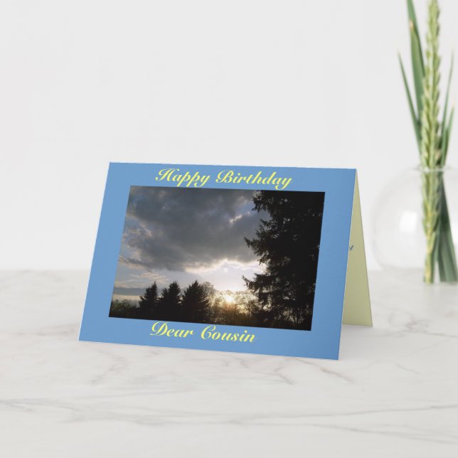 Happy Birthday, Dear Cousin Card (Front)