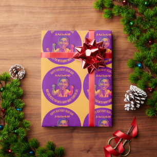 Happy birthday dear dad doctor MD orange Wrapping Paper