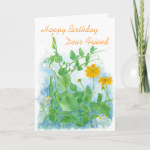 Happy Birthday Dear Friend Vegetables Peas Card