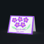 Happy Birthday Dear Sister Card<br><div class="desc">Contemporary flower card for a dear Sister,  add names and any extra message,  or change the relative/recipient</div>