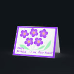 Happy Birthday Dear Sister Card<br><div class="desc">Contemporary flower card for a dear Sister,  add names and any extra message,  or change the relative/recipient</div>