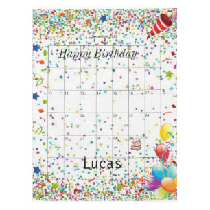 Happy Birthday December 2022 Tablecloth