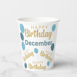 Happy birthday December birthdays Paper cup