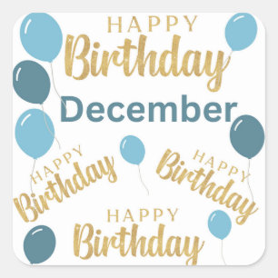 Happy birthday December birthdays Sticker