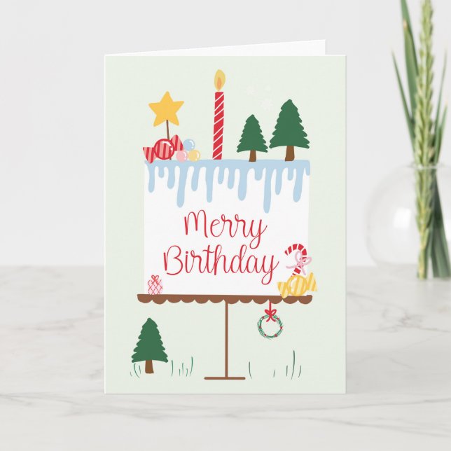 Happy Birthday Decemeber Merry Birthday Funny Card (Front)
