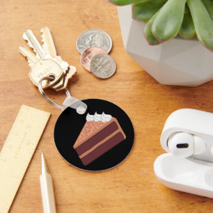 Happy Birthday Delicious Chocolate Cake Key Ring