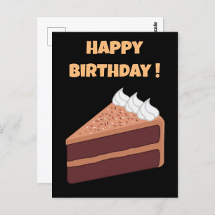Happy Birthday Delicious Chocolate Cake Postcard