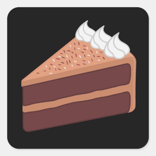 Happy Birthday Delicious Chocolate Cake Square Sticker (Front)