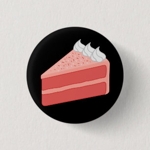 Happy Birthday Delicious Strawberry Cake 3 Cm Round Badge