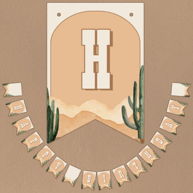 Happy Birthday Desert Cactus Southwestern Cowboy Bunting (Creator Uploaded)