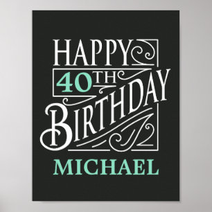 Happy Birthday design, decorative vintage style. Poster