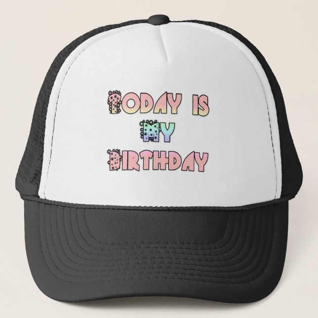 Happy Birthday Design Trucker Hat (Front)