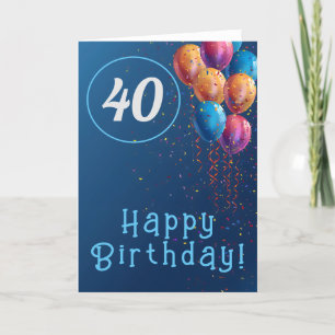 Happy Birthday design with balloons and confetti Thank You Card