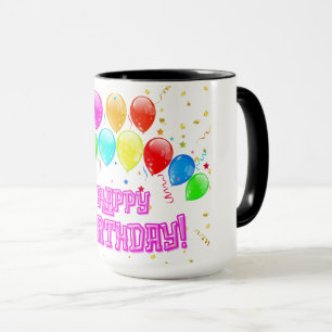 Happy Birthday! Design with colorful balloons Mug