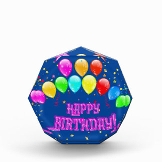 Happy Birthday! Design with colorful balloons Photo Block