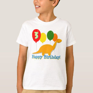 Happy Birthday Dinosaur 3 Years Balloons T-Shirt