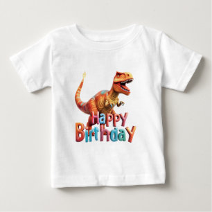 Happy Birthday Dinosaur – Cute Kids Dino party Baby T-Shirt
