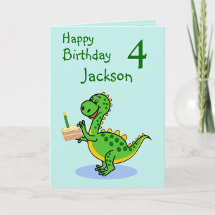 Happy Birthday Dinosaur Folded Greeting Card
