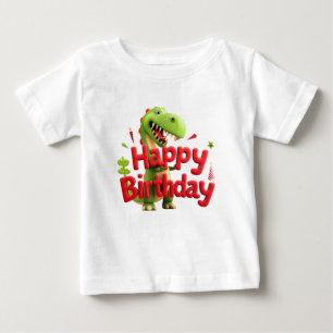 Happy Birthday Dinosaur – Green Dino Shirt for Kid