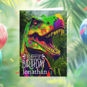 Happy Birthday Dinosaur Jungle Roar Card