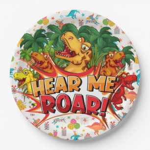 Happy Birthday Dinosaur Paper Plate