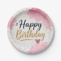 Happy Birthday Disposable Paper Plates