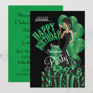 Happy Birthday Diva Girl DIY Name Green Invitation