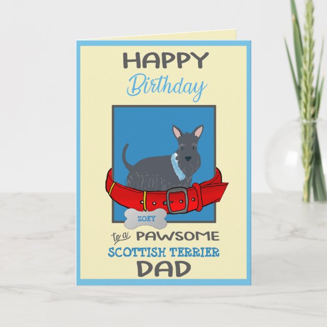 Happy Birthday Dog Daddy Scottish Terrier Dog Card (Front)