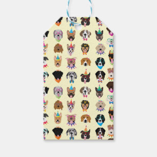Happy Birthday Dog Faces Pawty Animals Gift Tags