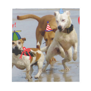 happy birthday dogs notepad