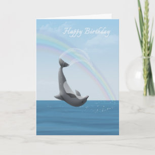 Happy birthday dolphin card