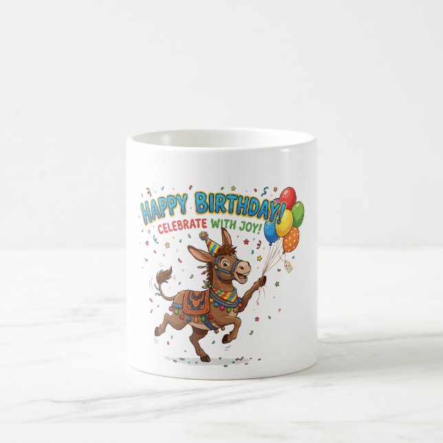  Happy Birthday Donkey Celebration Coffee Mug (Center)