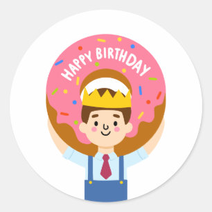 Happy Birthday donut Classic Round Sticker